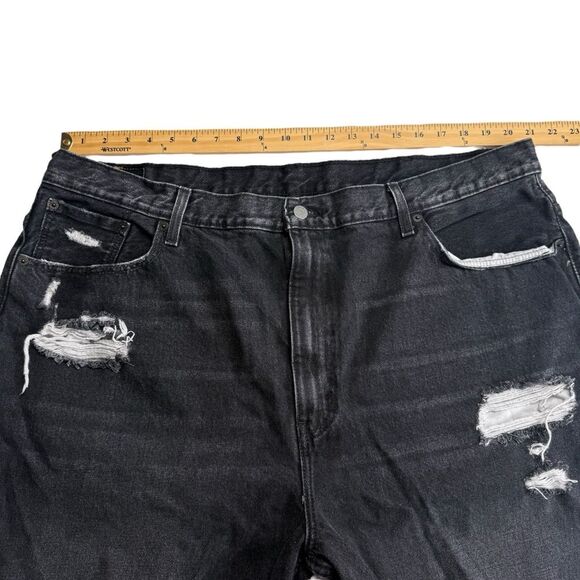 Levi’s 569 Distressed Black Denim Jean Shorts Big & Tall Men’s Sz 44 - Picture 6 of 13